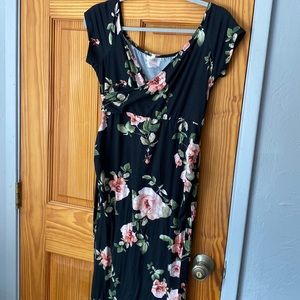 Pinkblush floral maternity dress size M, with mermaid tail